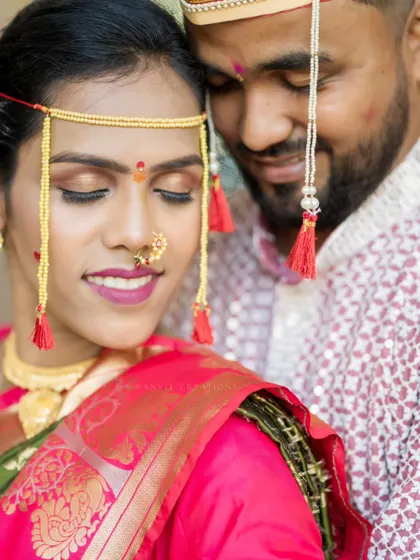 A quiet, intimate embrace, capturing the peaceful and loving connection between the couple.