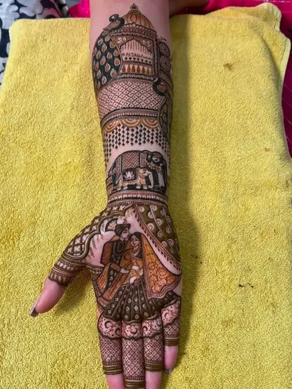The completed portrait from the previous image, showing the level of detail and shading that brings the couple to life.