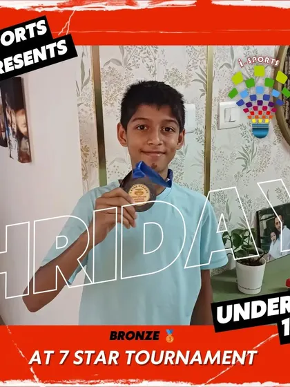 Congrats to Hriday for securing a Bronze medal in the Under 17 category at the 7 Star Tournament. The game is on.