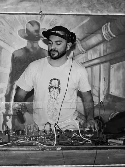 A classic black and white shot from a night at the club. The motto is simple: Live, Love, Dance.
