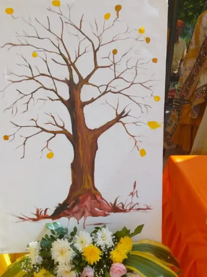 A thumbprint guest book is a beautiful and sustainable alternative to a traditional one. Guests add their thumbprint 'leaves' to the tree, creating a unique piece of art for the couple to cherish.