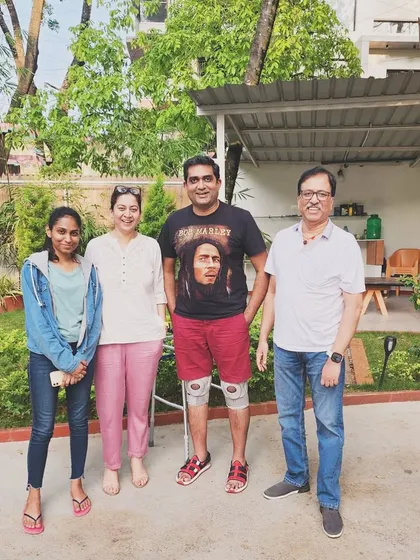 With actress Sudharani and her family. Building strong, lasting relationships with my clients is just as important as building their homes. This project remains a cherished memory.