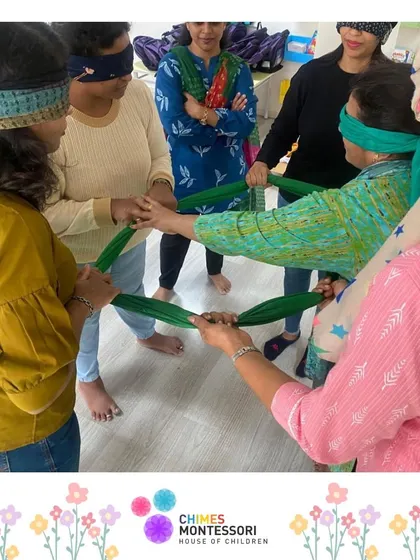 Another team-building game that fosters communication and problem-solving among our dedicated educators.