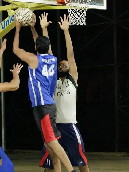 An action shot capturing the intensity of a basketball game during the Tarmak tournament. We ensure the event runs smoothly so players can focus on the competition.