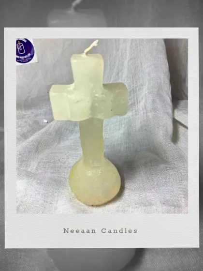 Faith meets flame in this cross-shaped candle. I craft each one by hand, making it a simple and beautiful addition for moments of prayer and reflection.