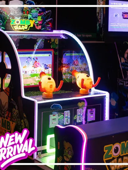 New Arrival! The Zomby Wars arcade game is ready for players to test their skills.