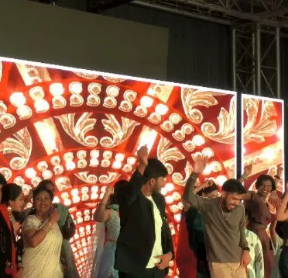 A moment of celebration on stage.