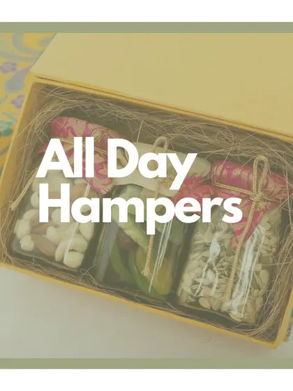 My 'All Day Hampers' are designed for everyday gifting. Whether for a housewarming or a visit to grandma, I can create a dedicated hamper with all her favorite snacks.
