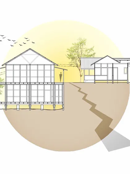 This illustration visualizes the seismic-responsive nature of the traditional Northeast Indian construction. The lightweight, flexible structure is designed to move with earth tremors, a principle I have adapted for my modern timber systems.