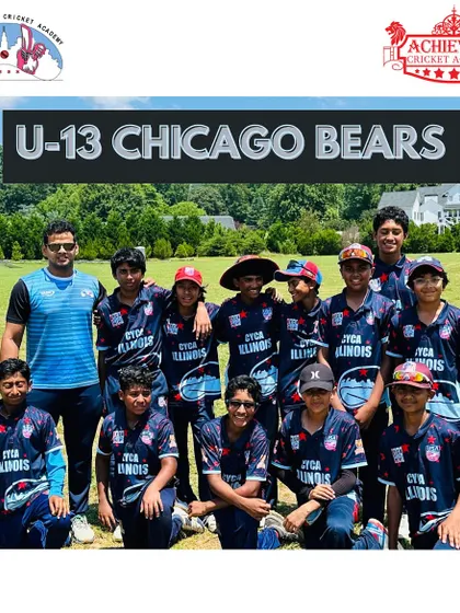 The U-13 Chicago Bears, led by their coach, representing the strong foundation of our CYCA partnership.