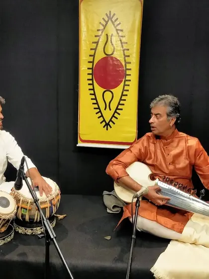 On set for a special concert series recording for SPIC MACAY with Sarod Maestro Dr. Rajeeb Chakraborty ji. This is an example of a live-to-tape recording, capturing the essence of a concert in a controlled environment.