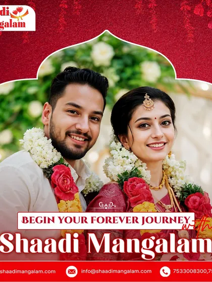 A beautiful couple framed by floral decor, ready to begin their forever journey. Your dream wedding starts with finding the right person.