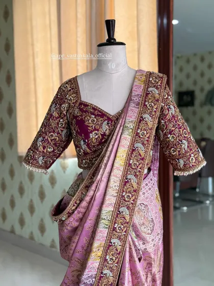 Another full view of the magnificent magenta bridal set.