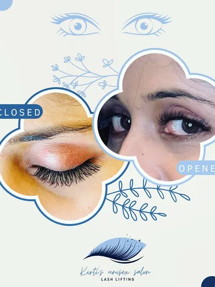 See the lashes in action. This comparison shows how my extensions look with eyes closed and open, highlighting the beautiful curl and added length from every angle.