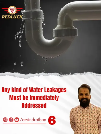Leaking taps or pipes are a major Vastu flaw. Water leakage symbolizes a drain on your finances and must be addressed immediately to prevent financial losses and preserve the wealth energy in your home.