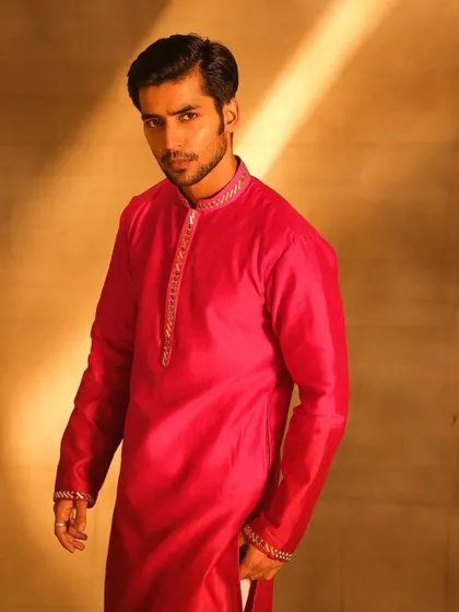 A three-quarter shot for Nayantaara. The grooming is subtle yet effective, enhancing the model's features and ensuring he looks confident and camera-ready.