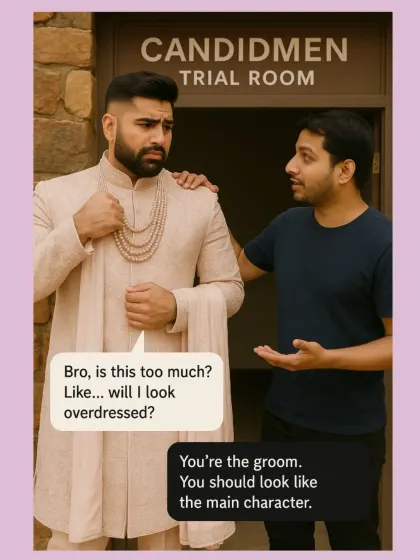 "Bro, is this too much?" Things every groom says during a trial. We're here to remind you that you're the groom, you should look like the main character.