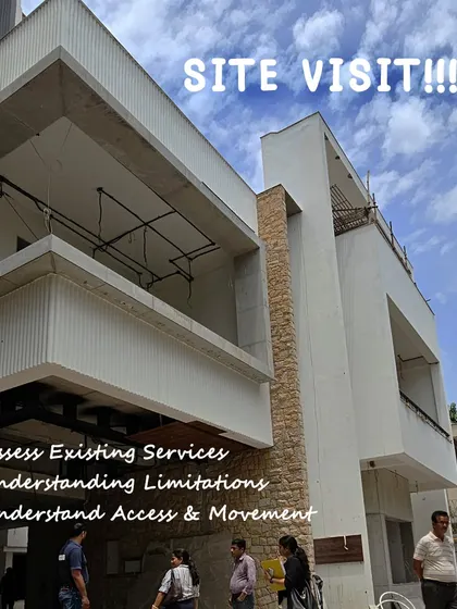 A site visit is crucial for understanding the ground reality. We assess existing services, understand limitations, and plan for access and movement before the design work even begins.