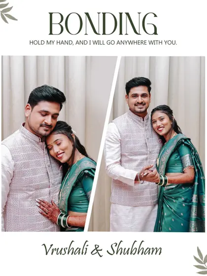 A collage highlighting the couple's bond with tender and romantic poses from their engagement.