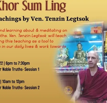 In celebration of Chokhor Düchen, the first turning of the wheel of Dharma, Venerable Tenzin Legtsok teaches on the Four Noble Truths. This is the foundational teaching of the Buddha, which frames all other practices.