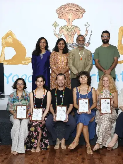Celebrating our Yin Yoga graduates. This photo captures the peaceful and accomplished feeling after completing the course.