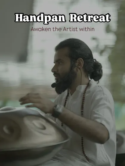 A shot of me teaching at India's first Handpan Retreat.