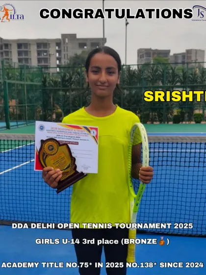 Badiya, Srishti! Securing third place in the Girls U-14 DDA Delhi Open despite an injury shows true mental toughness. We are proud of her fighting spirit on the court.