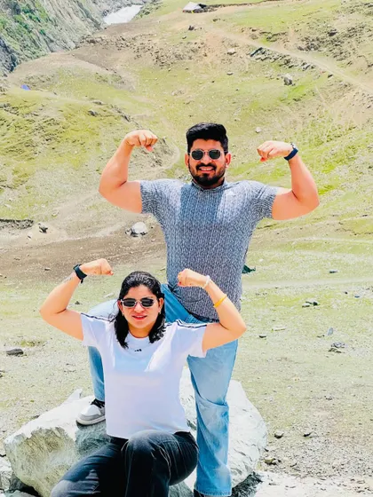 Quality family time in Sonmarg, Kashmir. Staying strong and fit together.