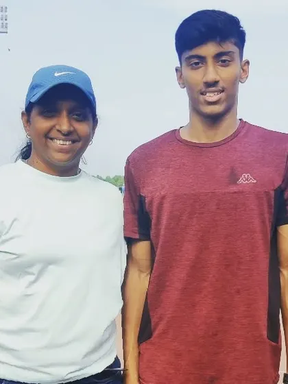 With my athlete Raahil Mirza Baig after he won gold and silver at the Thane District Athletics Meet, securing his spot at the regional meet.