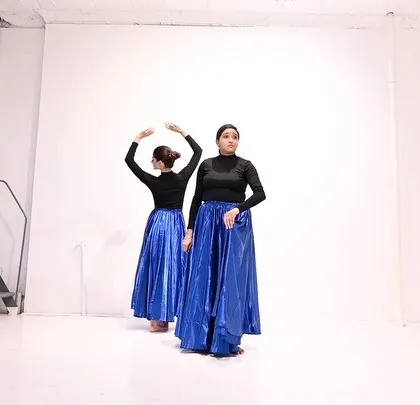 A still from a studio performance in New York. This pose captures the feeling of faith and openness that we wanted to convey in the piece.