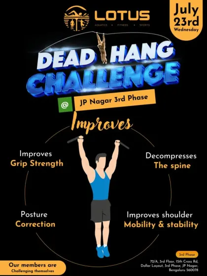 Our Dead Hang Challenge is about more than just winning; it's about testing your limits. This simple exercise improves grip strength, decompresses the spine, and enhances shoulder mobility.