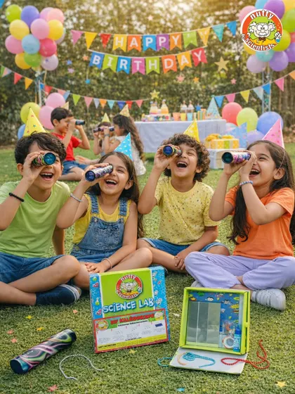Looking for a birthday party idea that's both fun and mindful? Our DIY science kits, like these awesome kaleidoscopes, make for an unforgettable activity and the perfect return gift that kids and parents both love.
