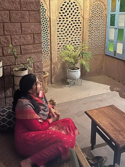 Taking a moment to relax on a traditional manji, or cot, in Jodhpur. The simplicity and functionality of classic Indian furniture are a constant source of inspiration for my DIY projects, blending modern aesthetics with our cultural roots.