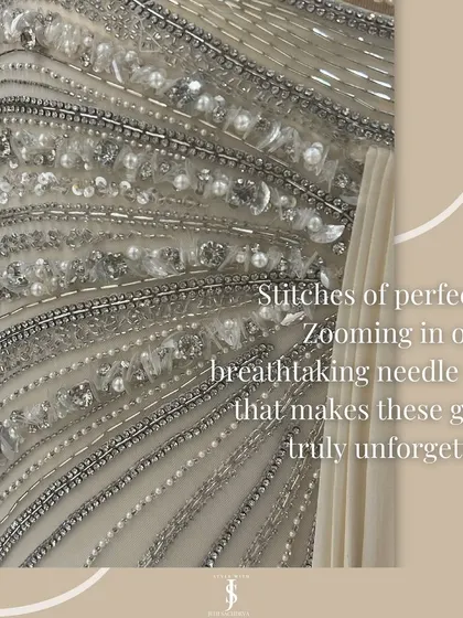 Stitches of perfection. Zooming in on the breathtaking needlework that makes these gowns truly unforgettable.