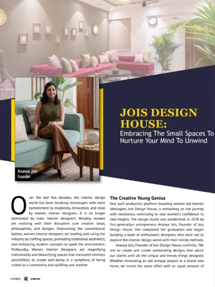 An article about Jois Design House, focusing on our expertise in designing for small spaces.