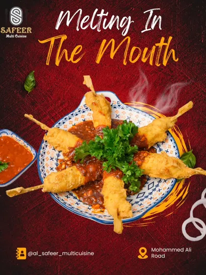 These chicken lollipops are prepared to be exceptionally tender, "melting in the mouth" as the name suggests. They are coated in a light batter, fried, and served with a savory sauce for a delightful starter.