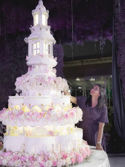 A moment of awe with a creation that started as a sketch. As a former architect, designing and building a cake of this scale and complexity was a full-circle dream come true.