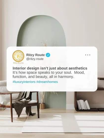 Interior design isn't just about aesthetics. It's how space speaks to your soul. A minimalist corner with a modern armchair and an arched wall detail.