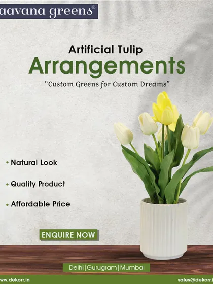 Custom greens for custom dreams. These artificial tulip arrangements offer a natural look and premium quality at an affordable price, perfect for homes, offices, or events.