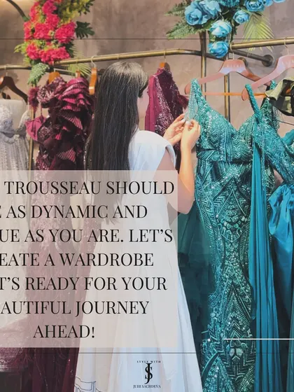 Your trousseau should be as dynamic and unique as you are. Let's create a wardrobe that's ready for your beautiful journey ahead.