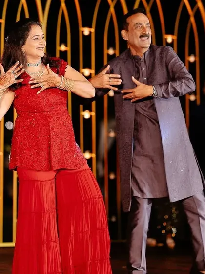 The parents of the bride showing off their moves. We love seeing the joy on their faces as they perform for their daughter.