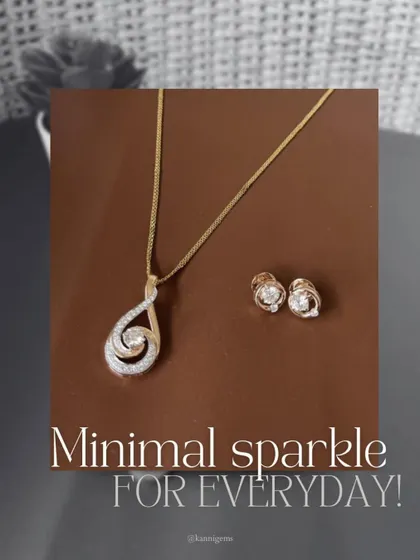 Minimal sparkle for every day. This rose gold and diamond pendant set, with its swirling design, offers the perfect amount of shimmer for your daily collection.