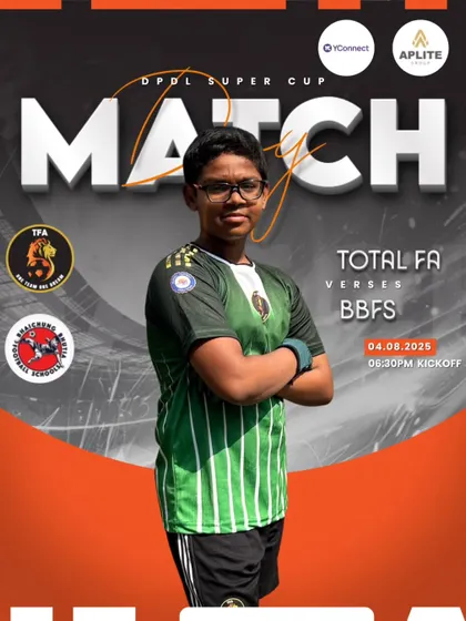 Match Day announcement for the U13 DPDL Super Cup clash against Bhaichung Bhutia Football Schools.