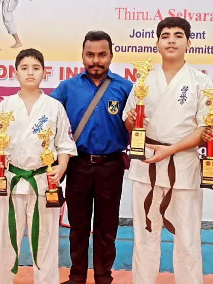 There is no greater pride for me than seeing my students succeed. Here I am with my team after they won multiple trophies at the All India Full Contact Karate Tournament. Their hard work and mehnat paid off.