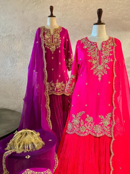 A complete festive look, styled with a traditional gold potli bag. I believe in providing a full styling solution, from the outfit to the perfect accessories.