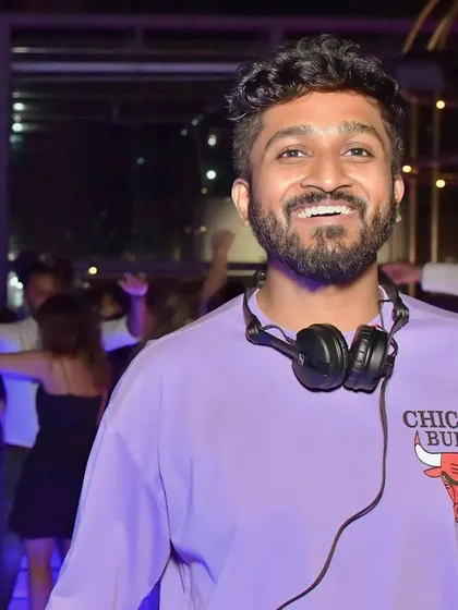 A smile for the camera amidst the party. Grateful for every single person who comes out to support and dance.