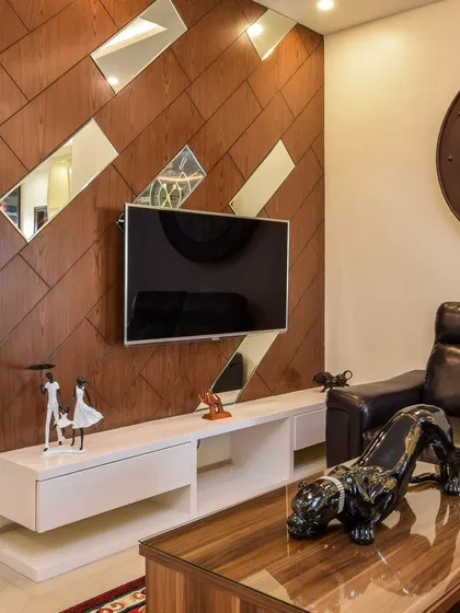 A duplicate of ID 85, highlighting the craftsmanship of the custom TV unit and the elegant decor.