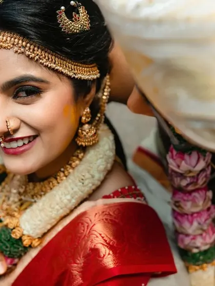 A duplicate of 27, a gorgeous close up of a smiling bride.
