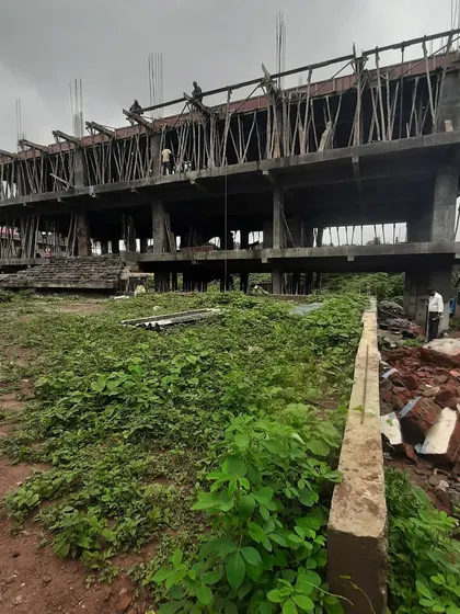 Another view of the construction site, showing the scale of the project and the raw structure. Site visits are crucial to ensure the design intent is carried through every stage of the build.