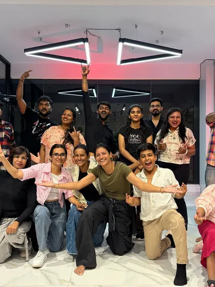 Pure happiness and crazy poses after nailing a fun choreography. In my classes, we sweat, we laugh, and we become a family.
